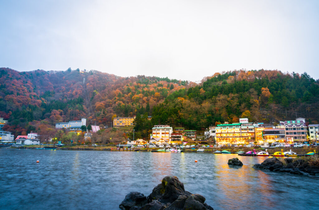 yamanashi, japan november 22: kawaguchiko in yamanashi, japan